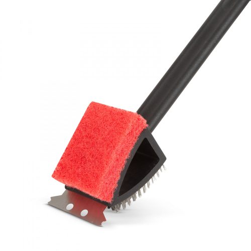 Grilltisztító kefe és szivacs - műanyag nyéllel (56285)