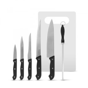 Konyhai késkészlet - élezővel, vágódeszkával (57570)