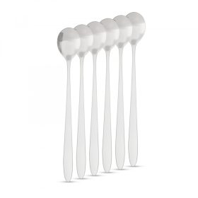   Rozsdamentes acél kávéskanál / latte macchiato kanál - 186 x 30 mm - 6 db / csomag (57578)