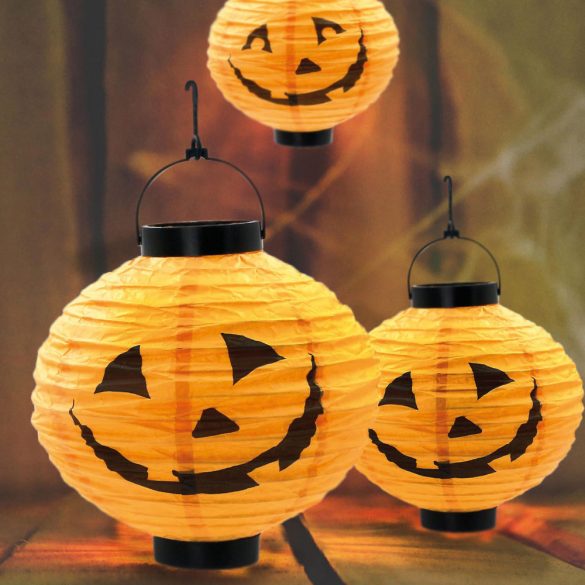 Halloween-i szolár lampion - tök - ⌀20 cm (58121)