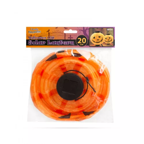 Halloween-i szolár lampion - tök - ⌀20 cm (58121)