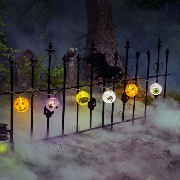 Halloween-i lampion fényfüzér - 7,5 x 150 cm - 2 x AA elemes (58155)