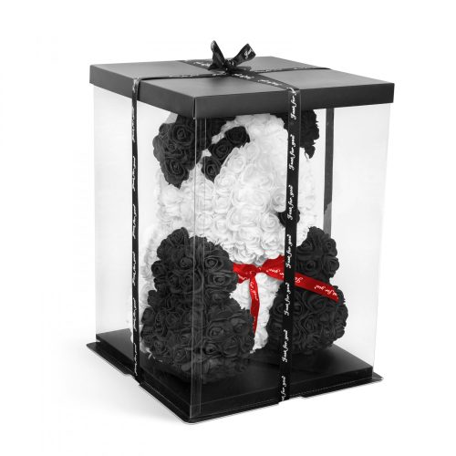 Rózsapanda - piros masnival - 40 cm (A0221-PA)