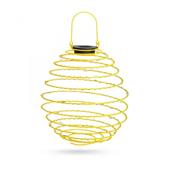 Garden of Eden LED-es szolár spirál gömb lámpa - melegfehér - 22 cm - sárga színben (11248)