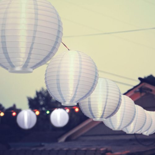 Garden of Eden Szolár lampion - fehér - hidegfehér LED - 21 cm (11399F-WH)