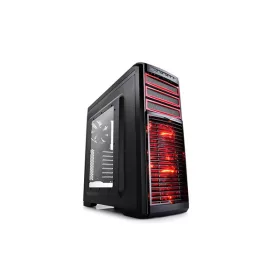   DeepCool Számítógépház - KENDOMEN RD (fekete, ablakos, 5x12cm ventilátor, ATX, mATX, 1xUSB3.0, 2xUSB2.0)