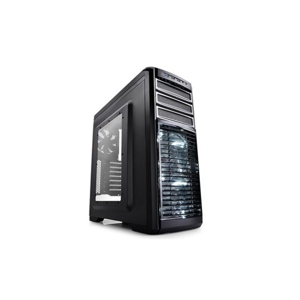 DeepCool Számítógépház - KENDOMEN TI (fekete, ablakos, 5x12cm ventilátor, ATX, mATX, 1xUSB3.0, 2xUSB2.0)