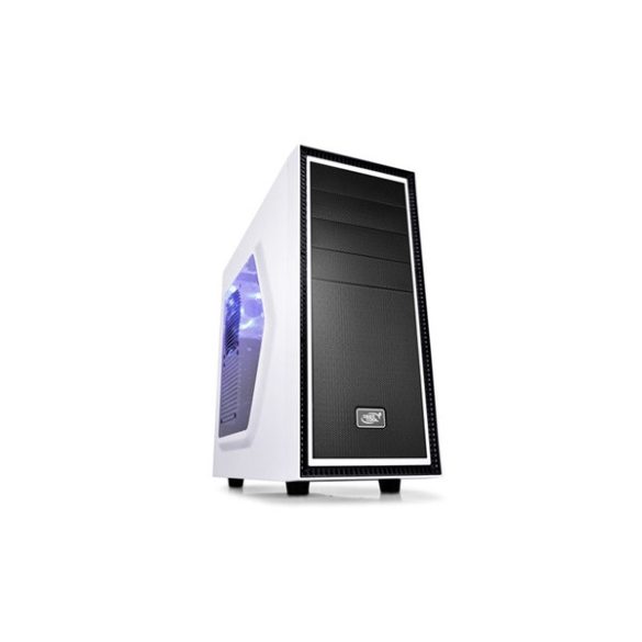 DeepCool Számítógépház - TESSERACT SW WHITE (fehér, ablakos, fekete belső, 1x12cm, ATX, mATX, 1xUSB3.0, 1xUSB2.0)