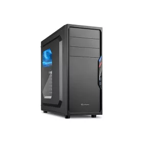   Sharkoon Számítógépház - VS4-W (fekete; fekete belső; ablakos; alsó táp; ATX,mATX; mITX; 2xUSB3.0; I/O)