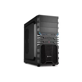   Sharkoon Számítógépház - VG4-V (fekete; fekete belső; alsó táp; ATX,mATX; mITX; 2xUSB3.0; I/O)