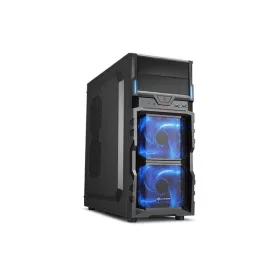   Sharkoon Számítógépház - VG5-V (fekete; ATX,mATX; alsó táp; 1x120mm v.; 2xUSB3.0, I/O)