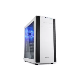   Sharkoon Számítógépház - M25-W 7.1 (fehér; 7.1 hangkártya; ablakos, alsó táp; ATX,mATX; mITX; 2xUSB3.0; 2x120mm; I/O)