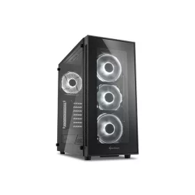   Sharkoon Számítógépház -  TG5 Glass White (fekete; üveg oldal; alsó táp; ATX; 4x120mm fehér led; 2xUSB3.0; I/O)