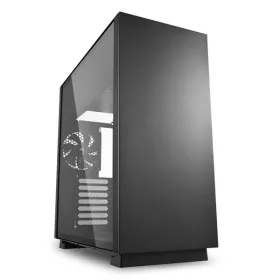  Sharkoon Számítógépház - PureSteel (fekete; ablakos; ATX, felső táp; 2x120mm ventilátor; 2xUSB3.0; I/O)