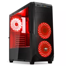   Spirit of Gamer Számítógépház - ROGUE 1 Red (fekete, ablakos, 3x12cm ventilátor, ATX, mATX, 2xUSB3.0, 1xUSB2.0)