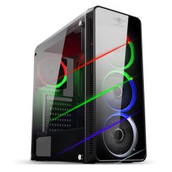   Spirit of Gamer Számítógépház - Deathmatch VII RGB (fekete, ablakos, 3x12cm ventilátor, ATX, mATX, 2xUSB3.0, 1xUSB2.0)