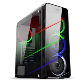   Spirit of Gamer Számítógépház - Deathmatch VII RGB (fekete, ablakos, 3x12cm ventilátor, ATX, mATX, 2xUSB3.0, 1xUSB2.0)
