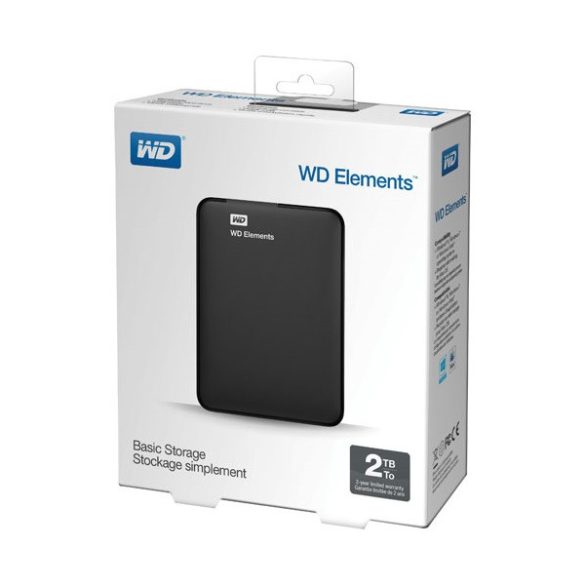 Western Digital Külső HDD 2.5" 2TB - WDBU6Y0020BBK-WESN (Elements Portable, USB3.0, Fekete)
