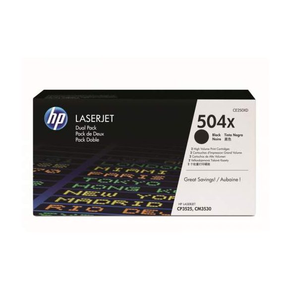 HP CE250XD (504X) fekete eredeti toner duplacsomag