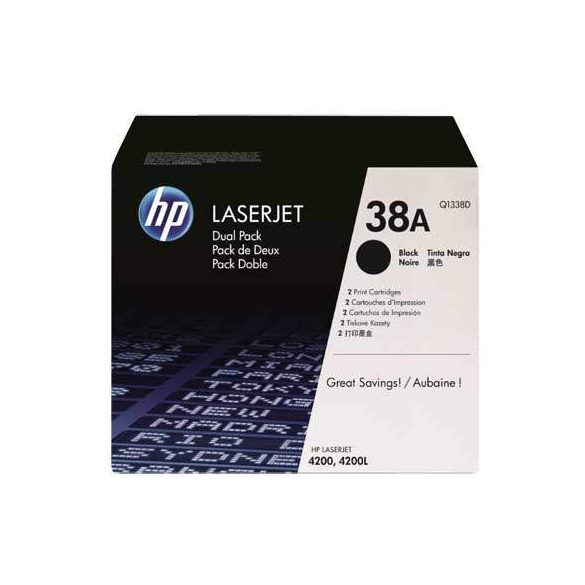 HP Q1338AD (38AD) fekete eredeti toner duplacsomag