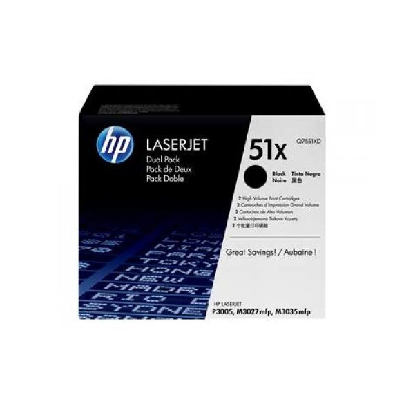 HP Q7551XD (51XD) fekete eredeti toner duplacsomag