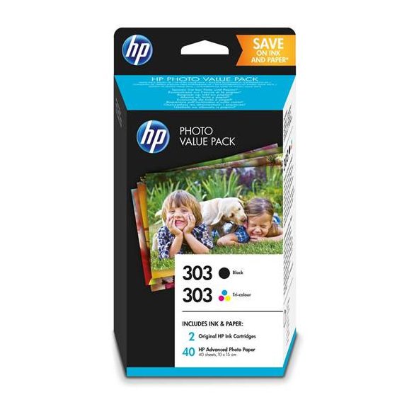 HP Z4B62EE No.303 eredeti tintapatron multipack + fotópapír