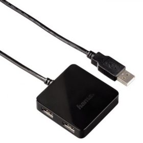 Hama USB 2.0 HUB BUSPOWERED 1:4, FEKETE (12131)