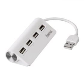 Hama USB 2.0 HUB, 1:4 BUSPOW. FEHÉR (12178)