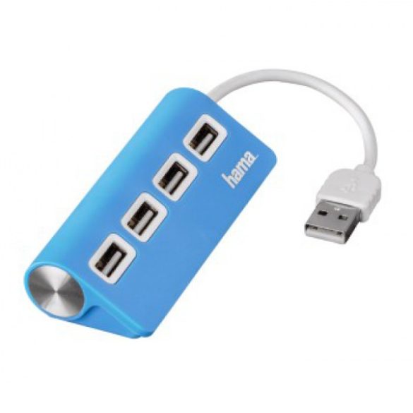 Hama USB 2.0 HUB, 1:4 BUSPOW. KÉK (12179)