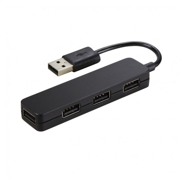 Hama USB 2.0 HUB, SLIM 1:4 BUSPOW. FEKETE (12324)
