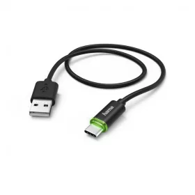   Hama adatkábel USB Type-C, 1M, FEKETE, TÖLTÉS JELZŐ LED-DEL (178335)