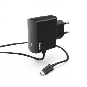 Hama hálózati töltő microUSB 2,4A, FEKETE (183247)