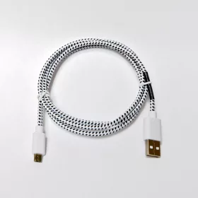 Hama adatkábel microUSB,SZÖVET 1M, FEHÉR (20075)