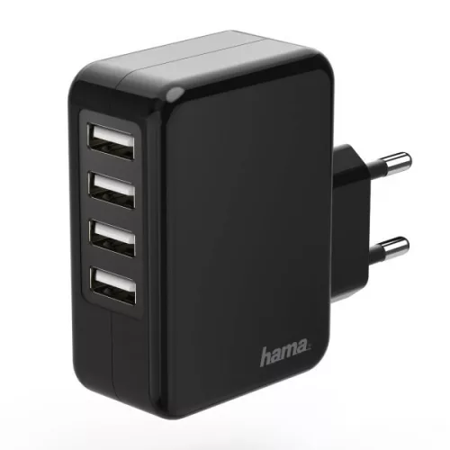 Hama auto detect hálózati töltő USB 4 x 4.8A (173676)