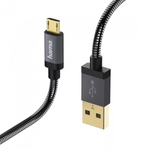 Hama Elite-Metal microUSB adatkábel 1.5m (173625)