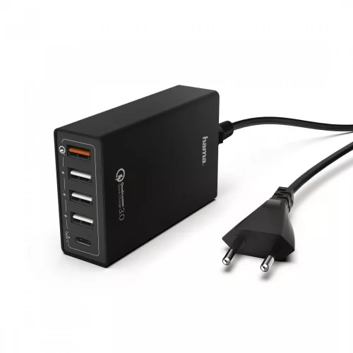 Hama QC 3.0 5 portos 8A hálózati töltőállomás USB Type-C (183264)