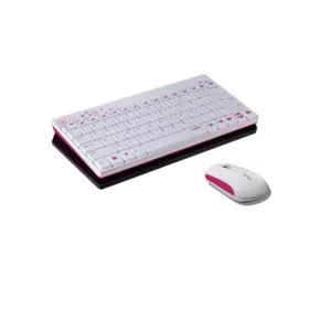   Hama Rapoo 8000 billentyűzet + egér szett - fehér-pink (153622)