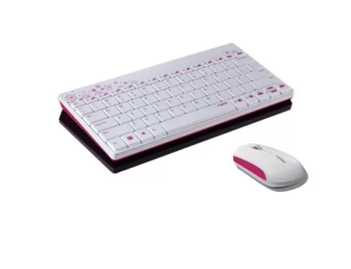 Hama Rapoo 8000 billentyűzet + egér szett - fehér-pink (153622)