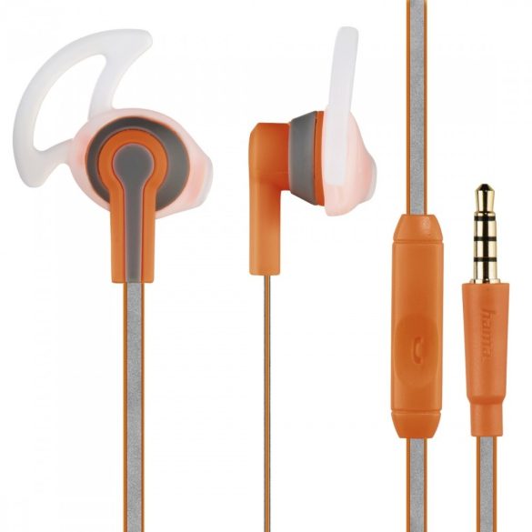 Hama Reflective sport fülhallgató mikrofonnal - narancs (177018)