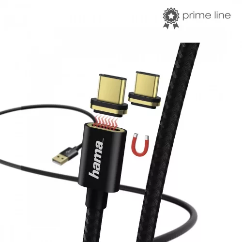 Hama USB Type-C adatkábel mágneses csatlakozóval - 1m (178374)
