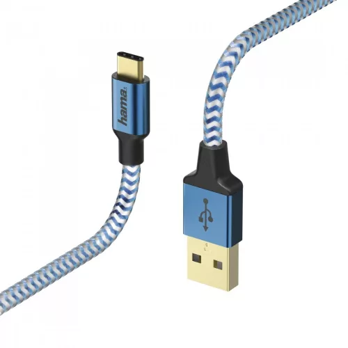Hama USB Type-C Reflective kék adatkábel (178295)
