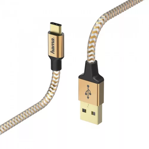 Hama USB Type-C Reflective narancssárga adatkábel (178297)