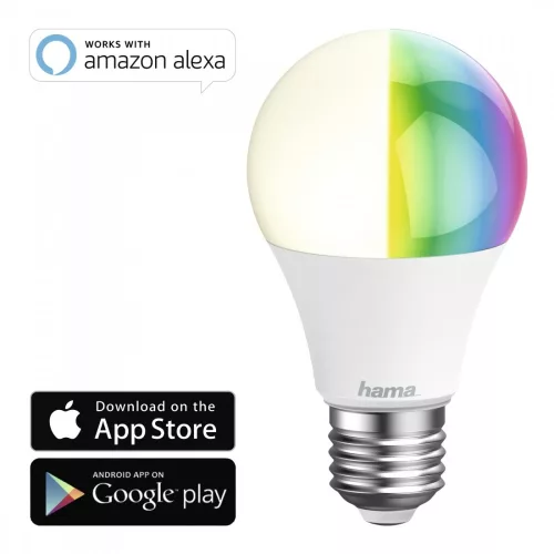 Hama WiFi Smart LED E27 10W szabályozható RGB égő (176531)