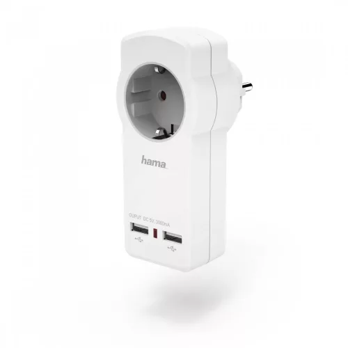 Hama hálózati konnektor 2db USB aljzattal 3A (183273)