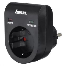   Hama hálózati túlfeszültségvédő adapter - fekete (108878)