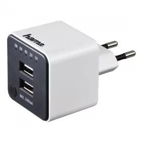 Hama időzítős dupla USB hálózati töltő 2.4A (121987)