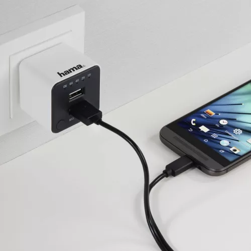 Hama időzítős dupla USB hálózati töltő 2.4A (121987)