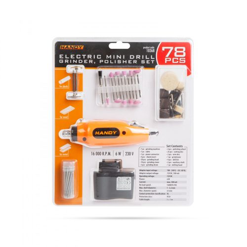 Handy Panelfúró, csiszoló, polírozó szett - 78 részes - 230 V (10368)