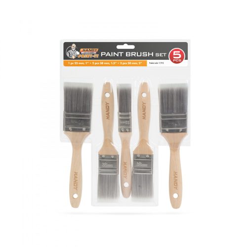 Handy Festőecset szett, fa - 5 db - 1x1" / 2x1,5" / 2x2" (11191C)