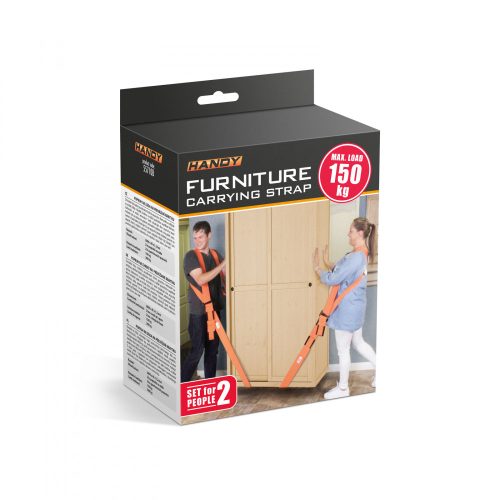 Handy Bútorszállító heveder hátpánttal, csuklópánttal - 2800 x 45 x 1,2 mm - 2 személy részére (55710B)